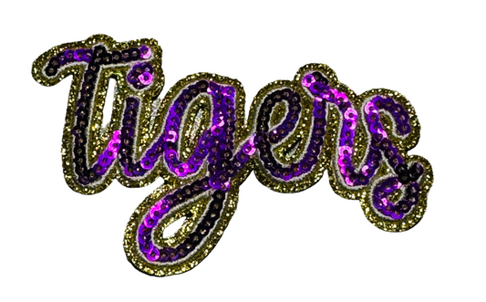 Tigers Sequin Iron-On Patch