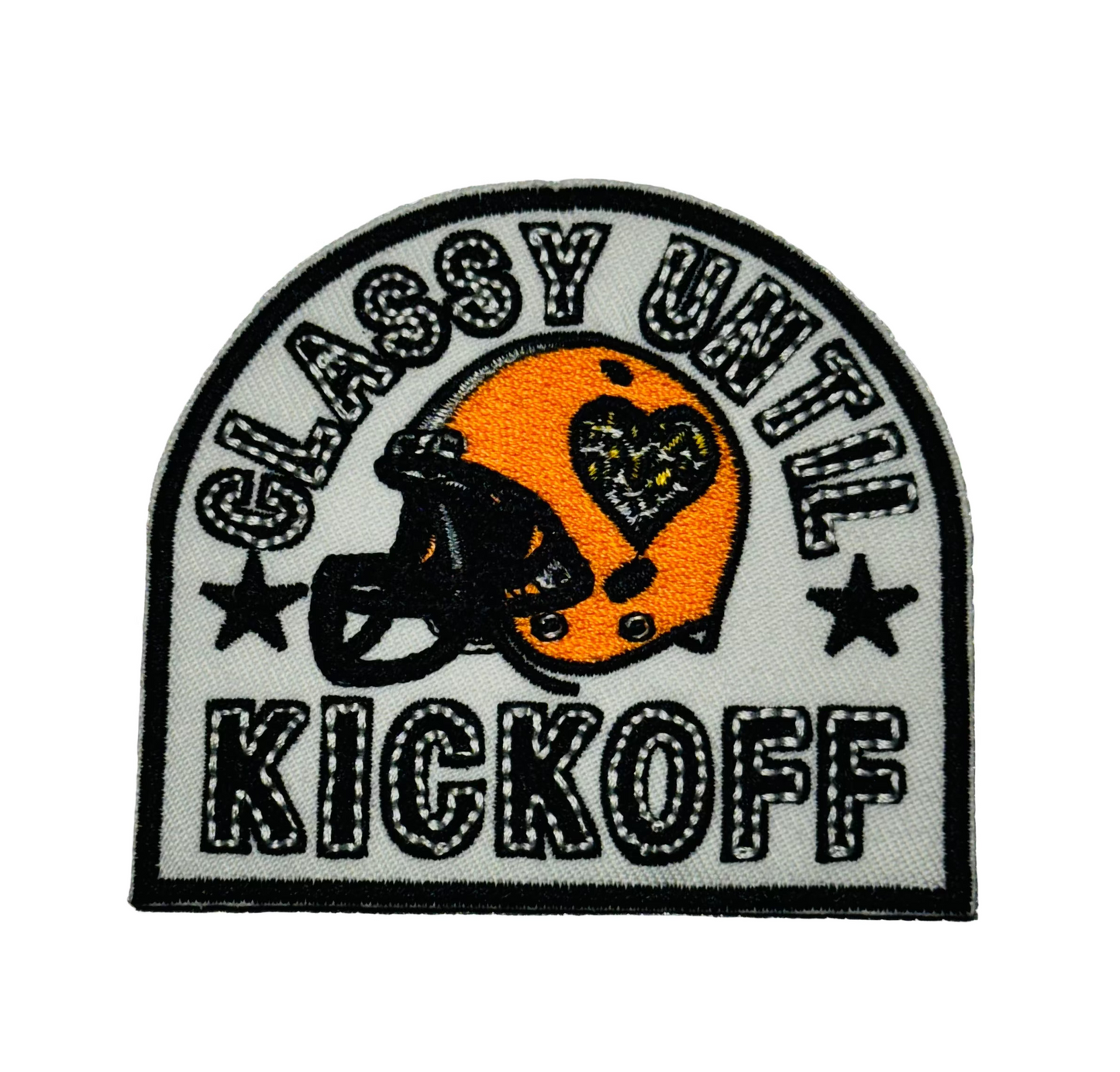 Classy Until Kickoff Iron-On Helmet Patch