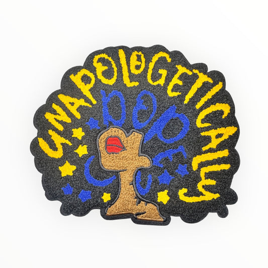 Unapologetically Dope Chenille Patch – Bold Statement Blue & Yellow