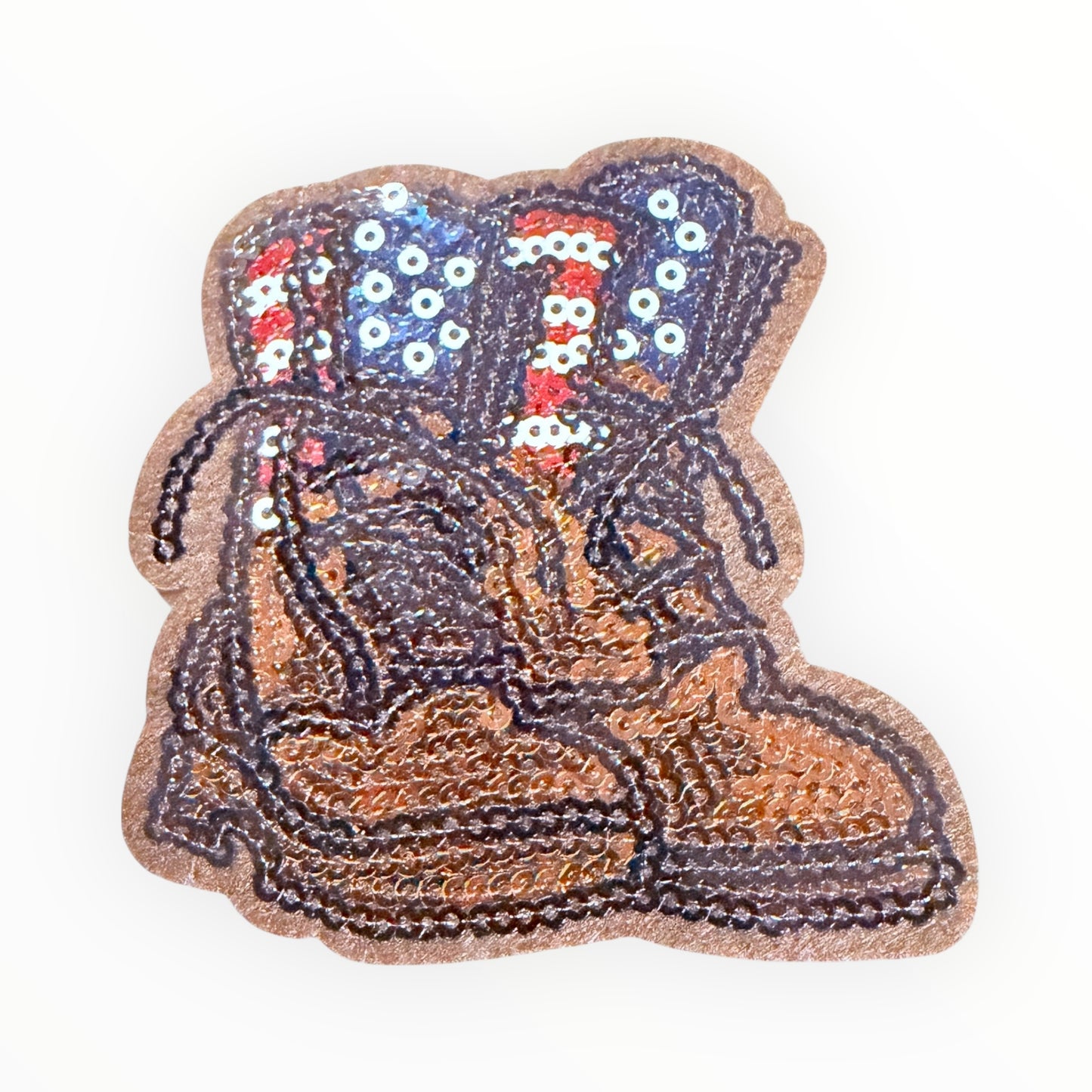 Patriotic combat boots sequin small patch