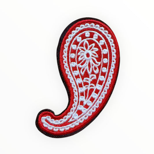 Red paisley patch
