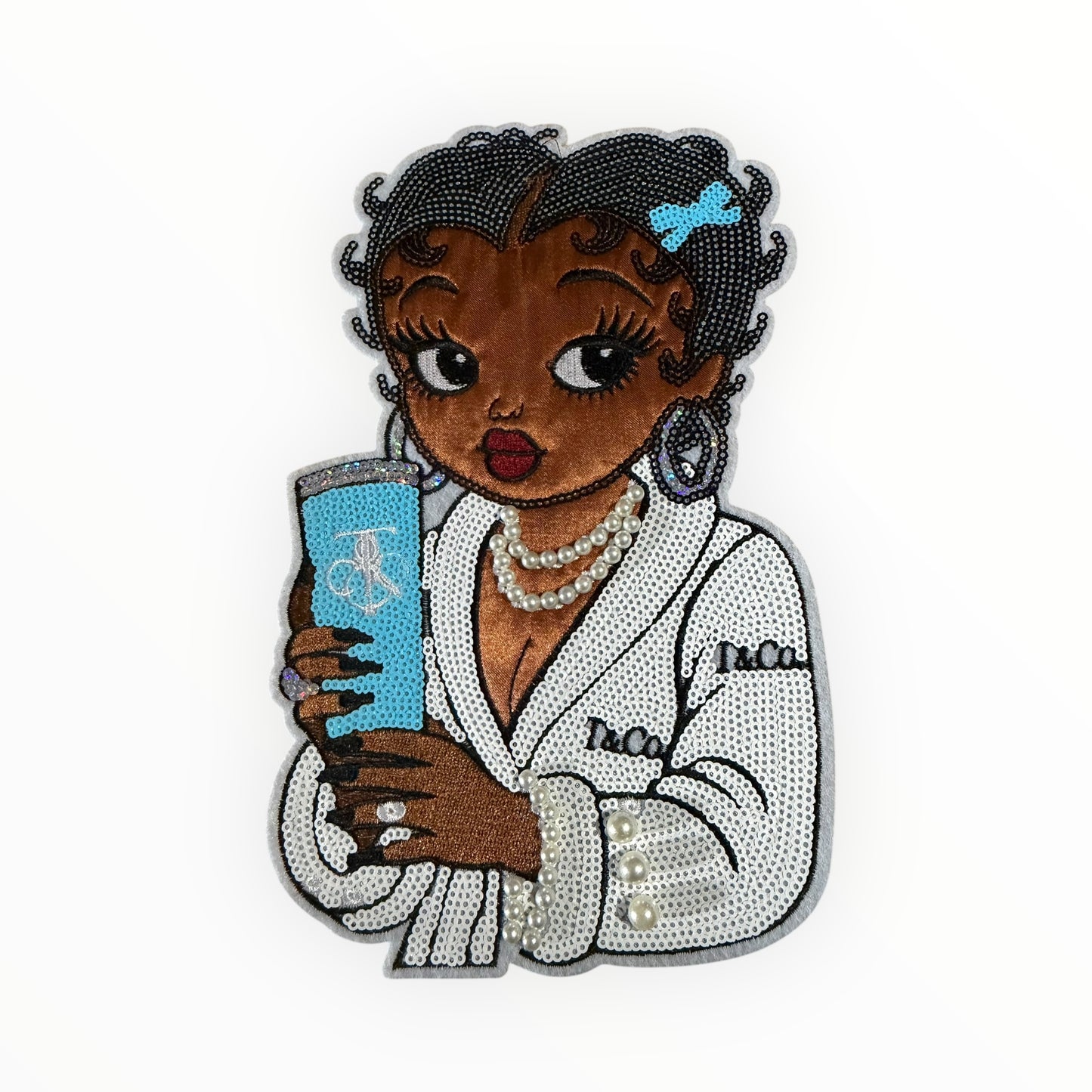 Nurse girl embroidered patch (large)