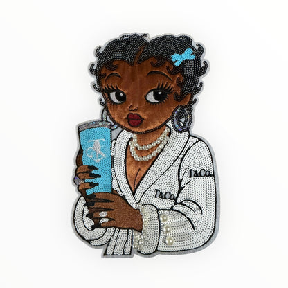 Nurse girl embroidered patch (large)
