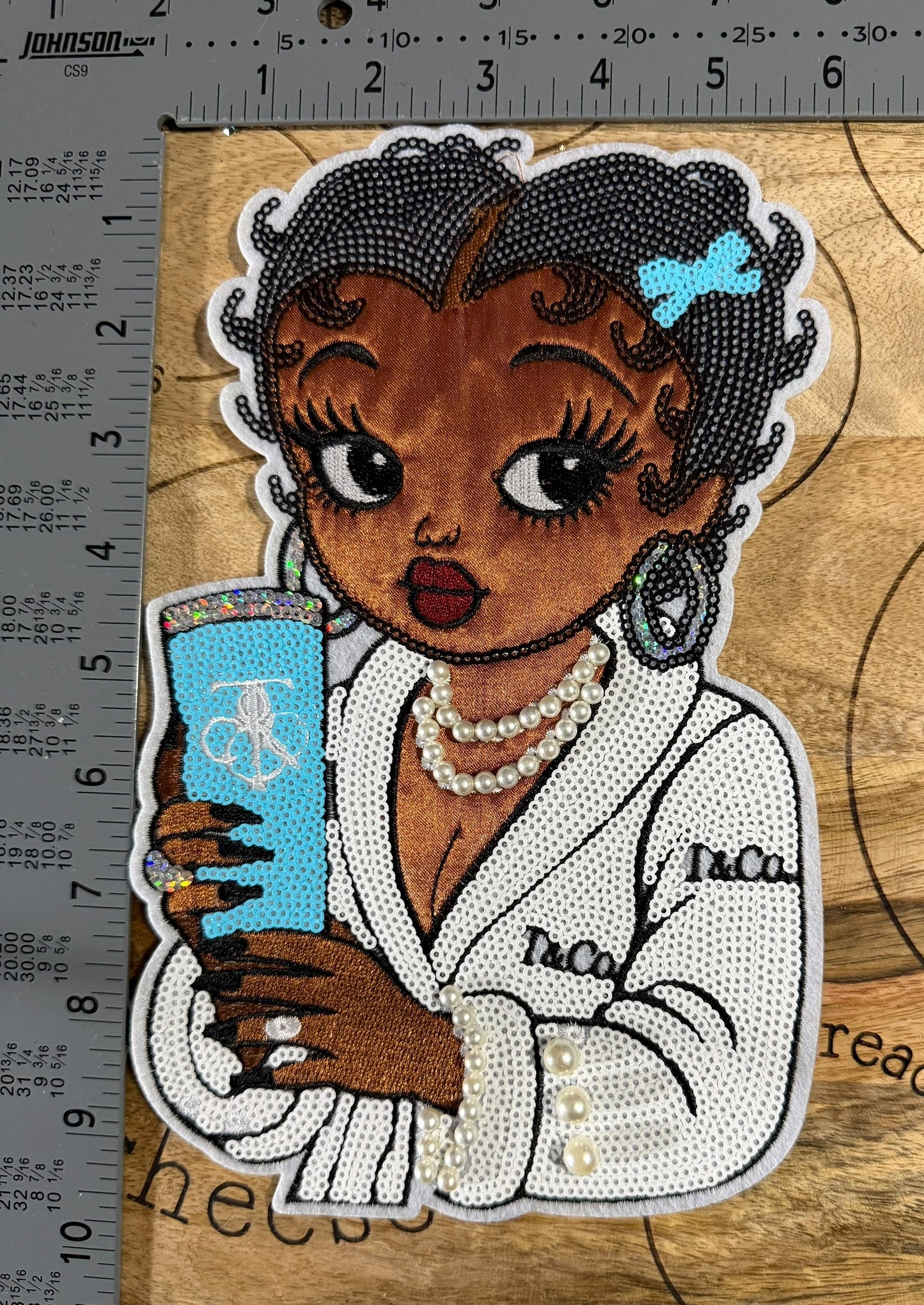 Nurse girl embroidered patch (large)