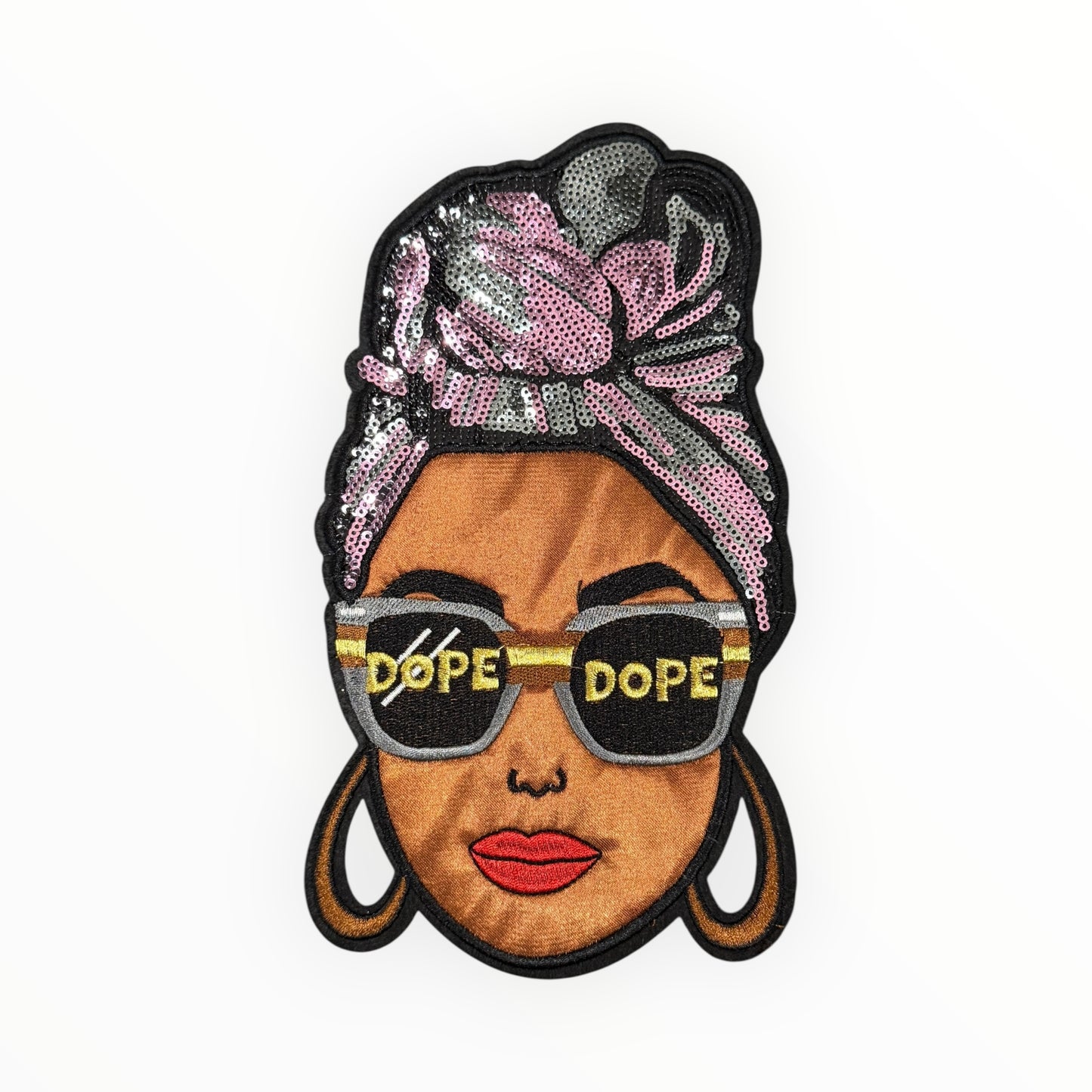 Blush Pink "DOPE" Lady Glam Headwrap LARGE Patch