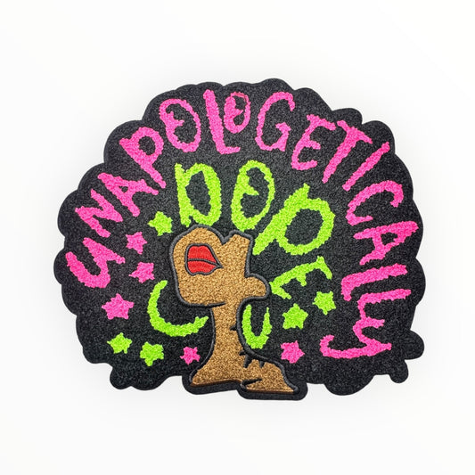 Unapologetically Dope Chenille Patch – Bold Statement Pink and Green