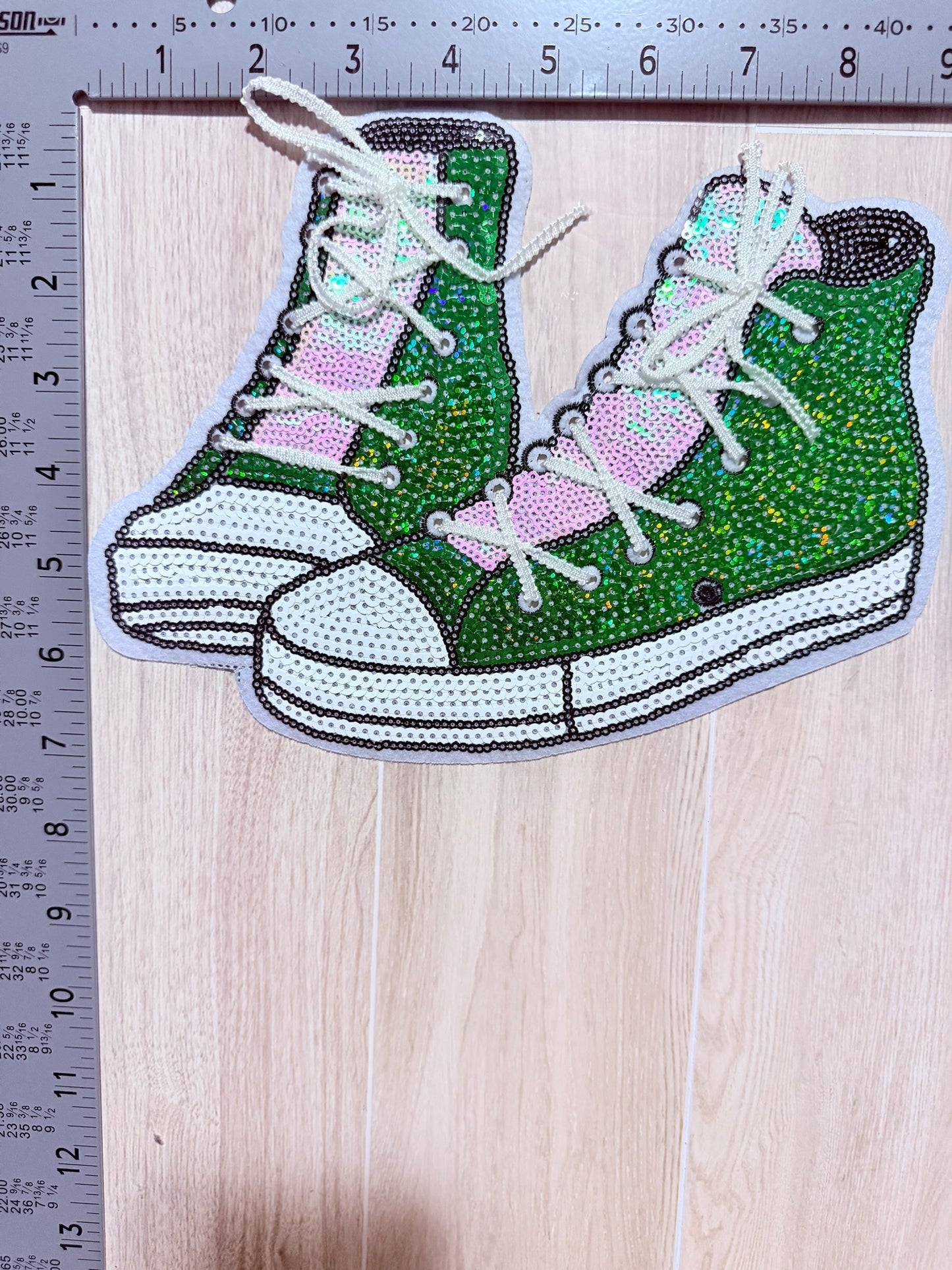 Sequin high top sneaker patch