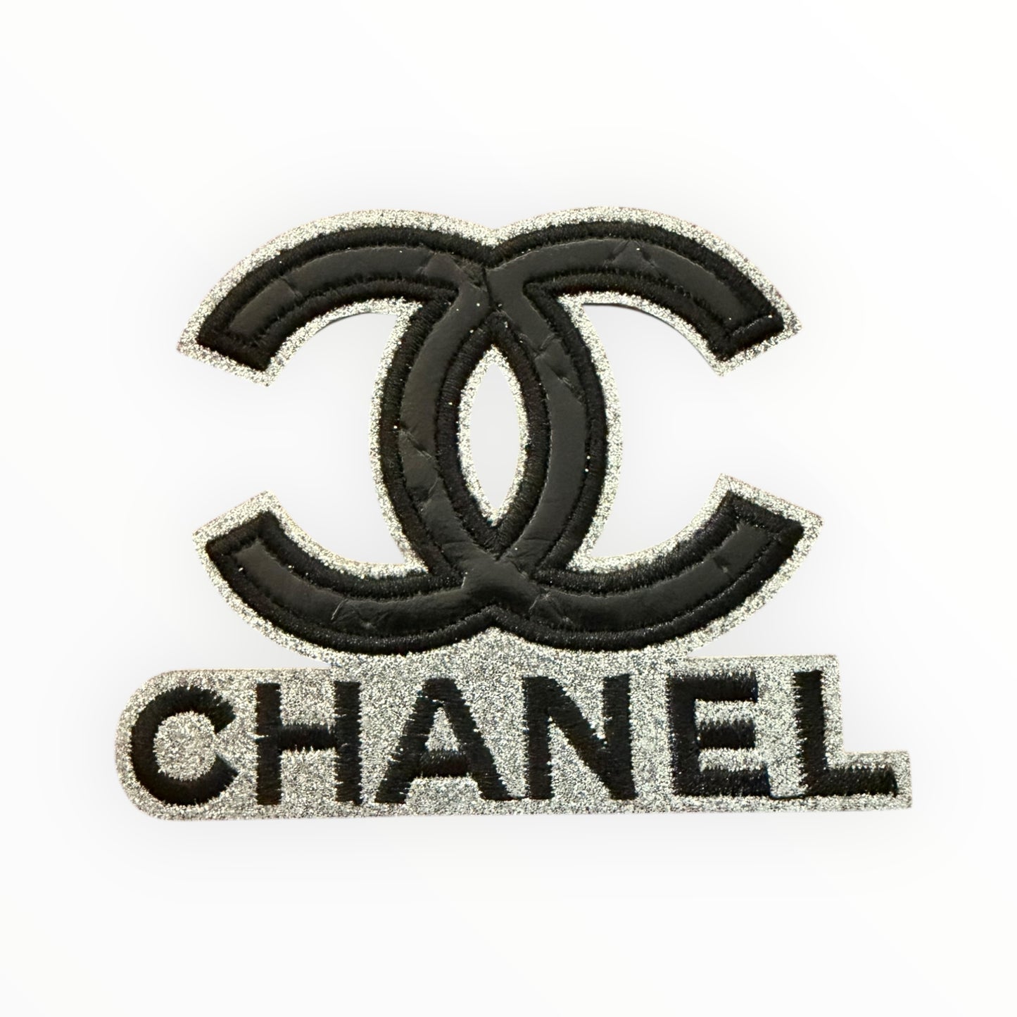 Chanel double c glitter embroidered patch