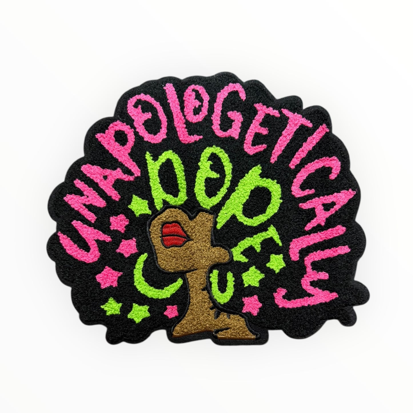 Unapologetically Dope Chenille Patch – Bold Statement Pink and Green