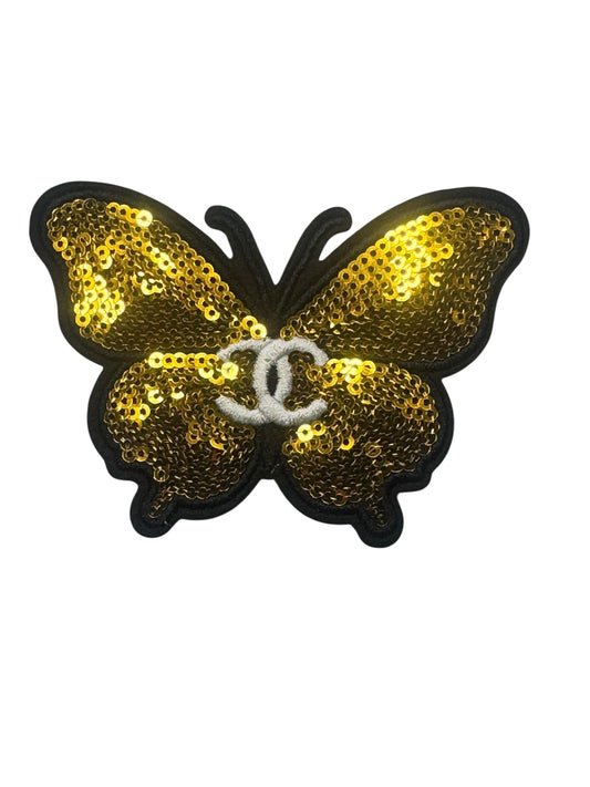 CC Black GOLD SEQUIN BUTTERFLY
