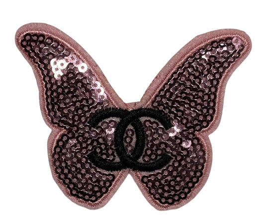 CC Pink Sequin Butterfly Patch
