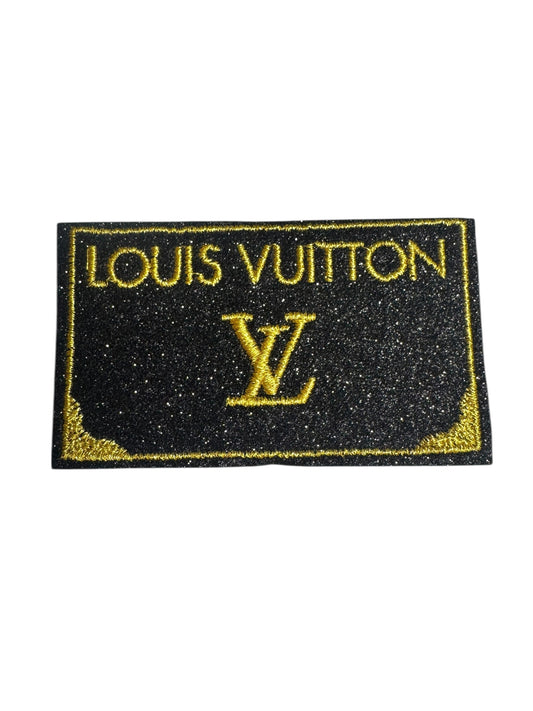 LV-INSPIRED BLACK/GOLD GITTER SQUARE