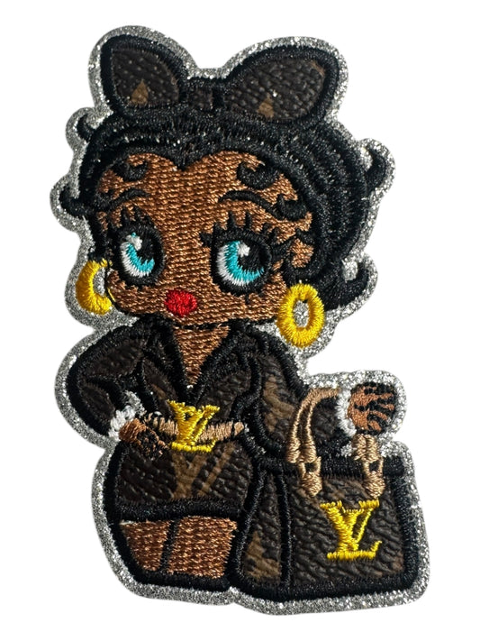 LV-INSPIRED FAUX LEATHER BETTY WEARING DRESS & PURSE  PATCH