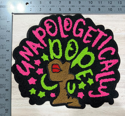 Unapologetically dope afro chenille patch – pink