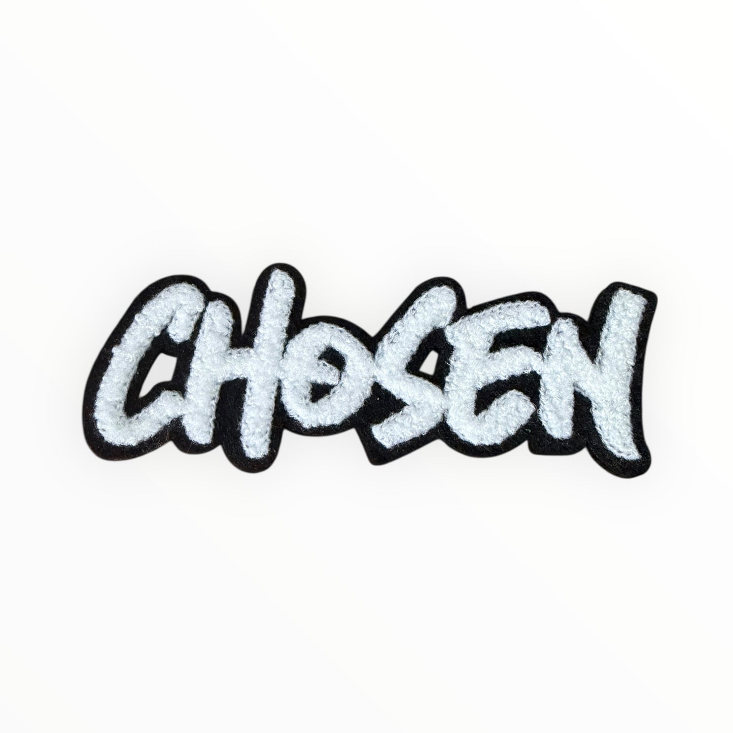 Chosen chenille patch white