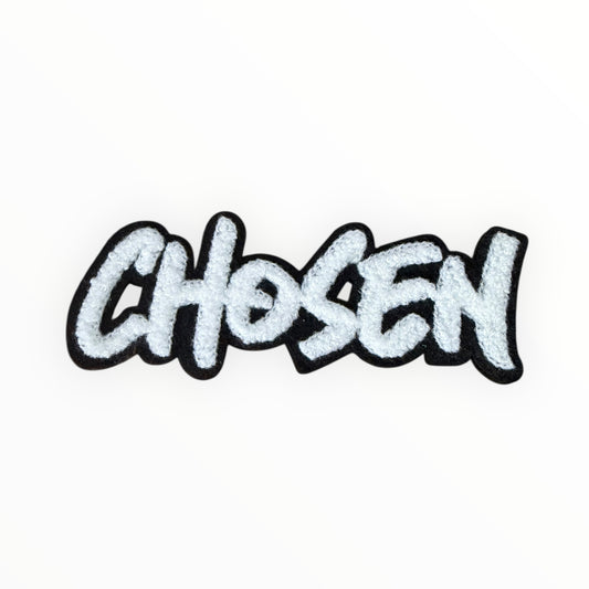 Chosen chenille patch white