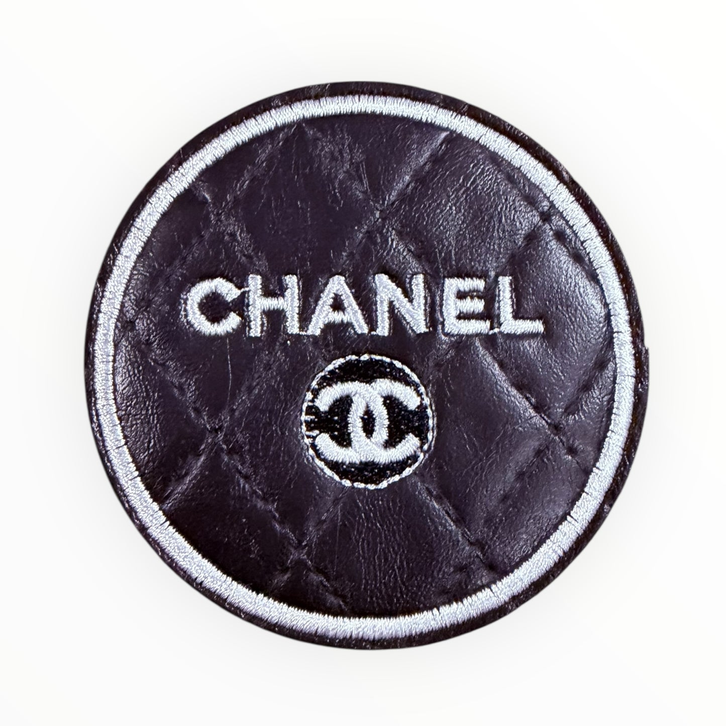 Faux black luxury-inspired round patch