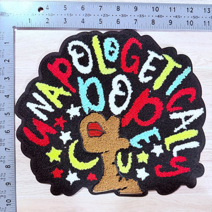 Unapologetically dope afro chenille patch – red
