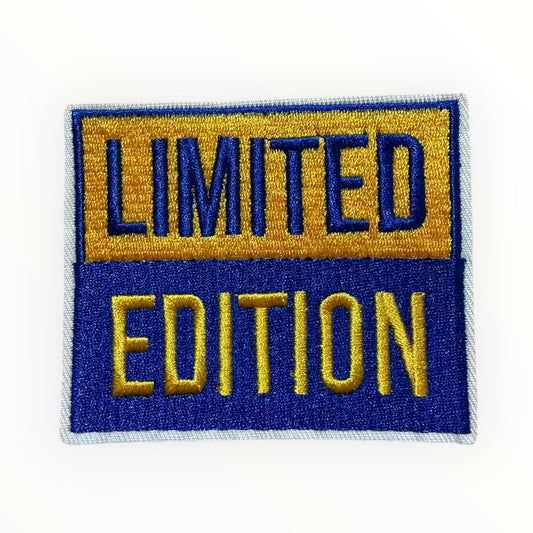Limited edition label patch blue/yellow