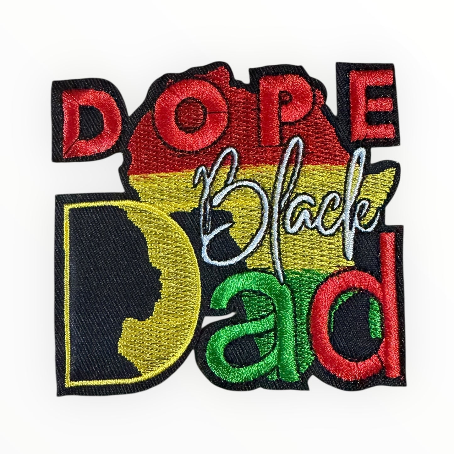 Dope black dad embroidered patch