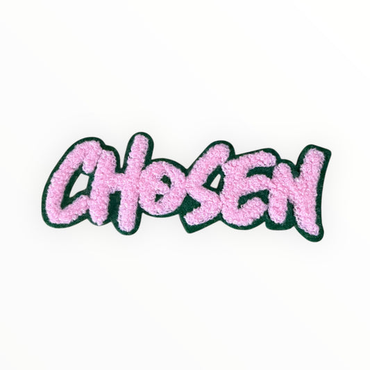 Chosen chenille patch pink