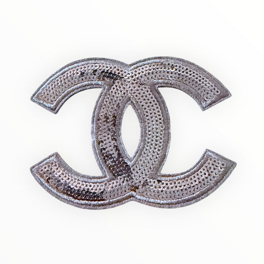 Black double c sequin patch