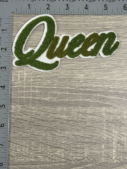 Queen Chenille Script MEDIUM SIZE Patch