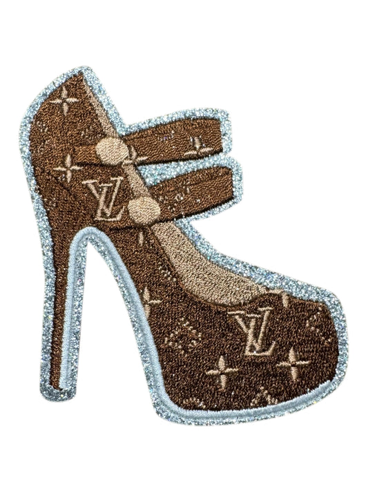 LV-INSPIRED BROWN HIGH HEEL SHOE
