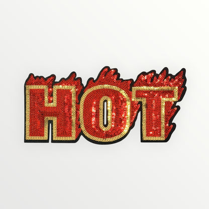 HOT Sequin Flame LARGE  Patch