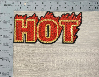 HOT Sequin Flame LARGE  Patch