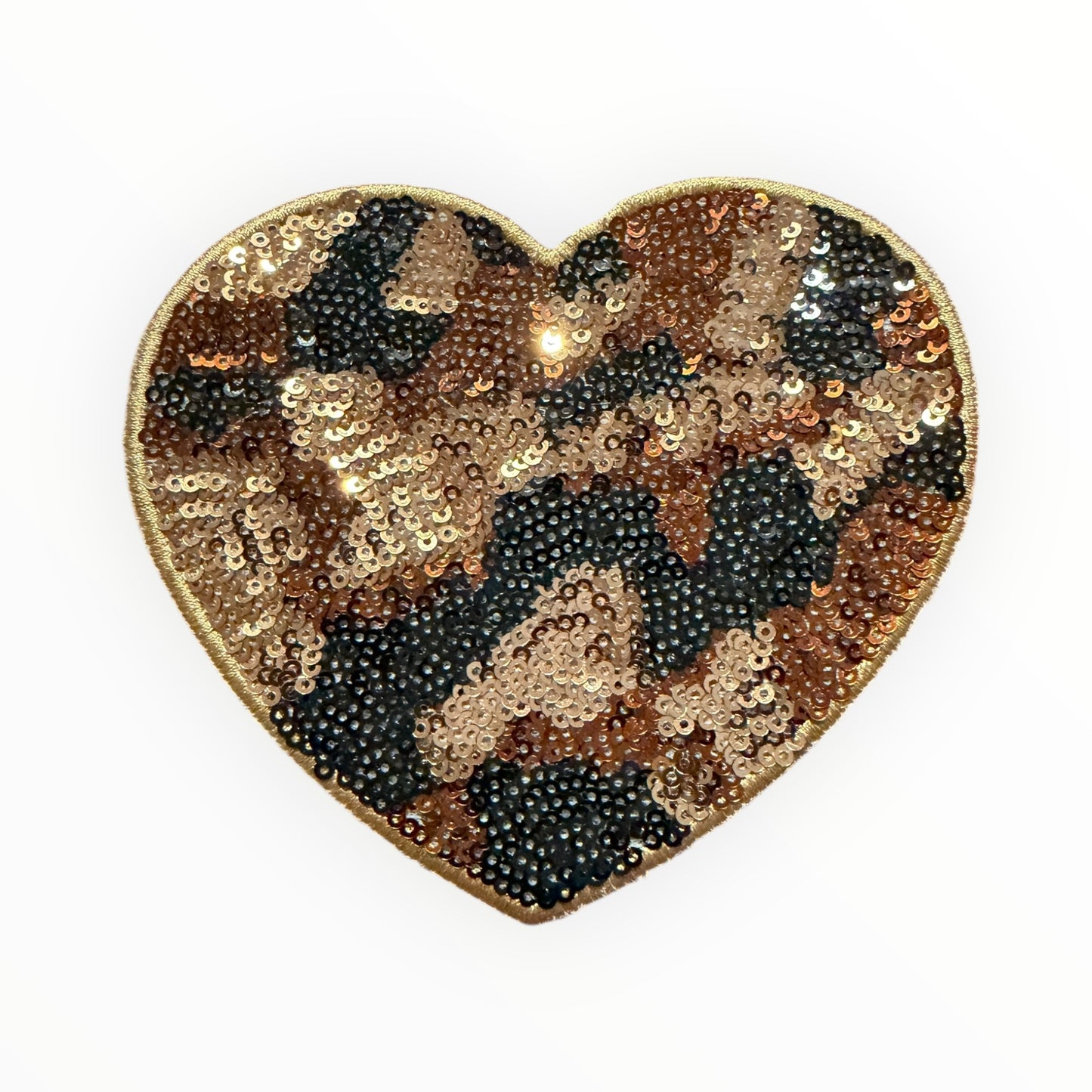 Neutral camo sequin heart patch