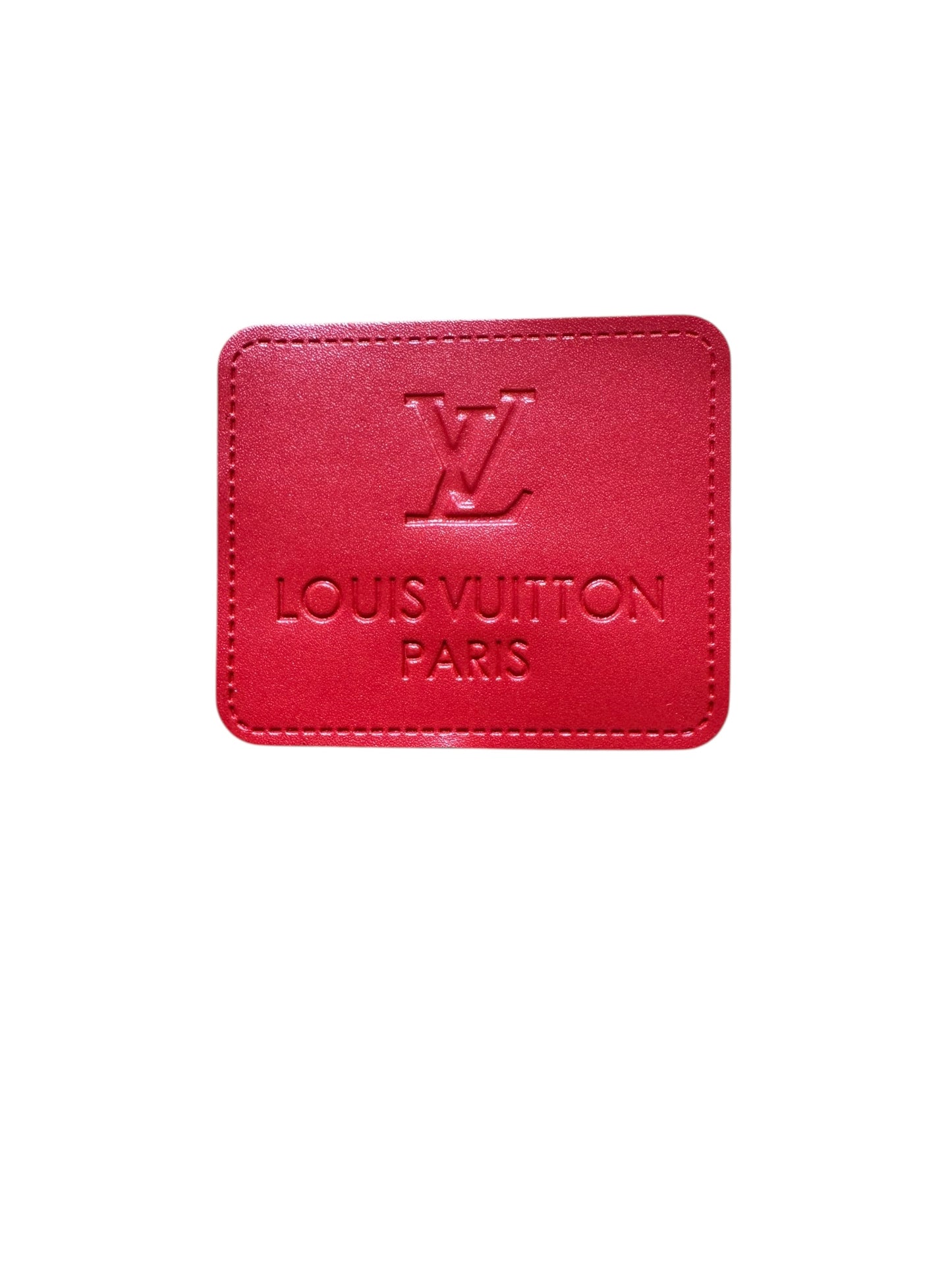 LV-INSPIRED RED LEATHER TAGS