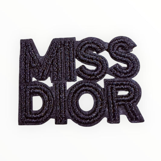 Miss Dior chenille letter patch Black