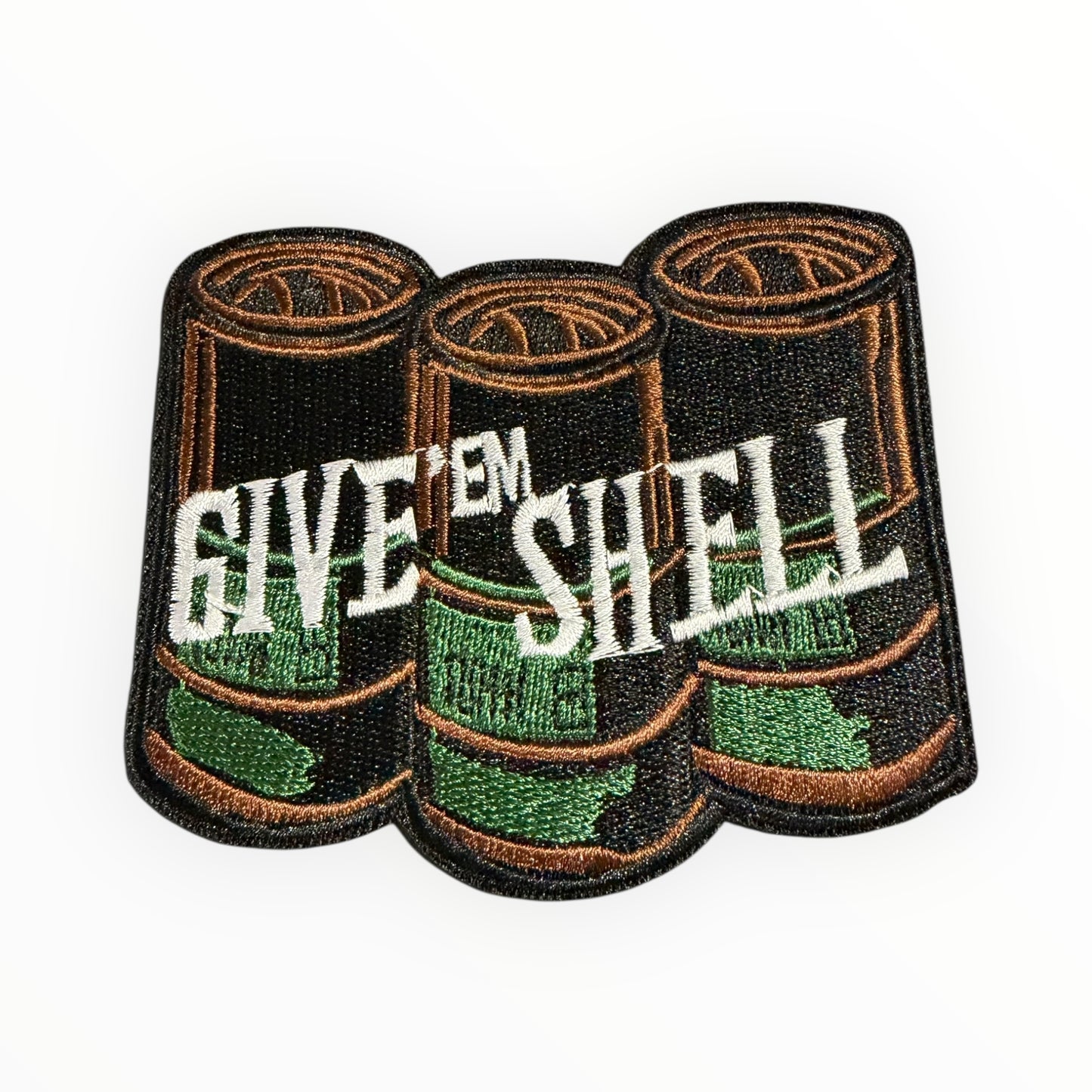 Give ’em shell "Camo" embroidered patch