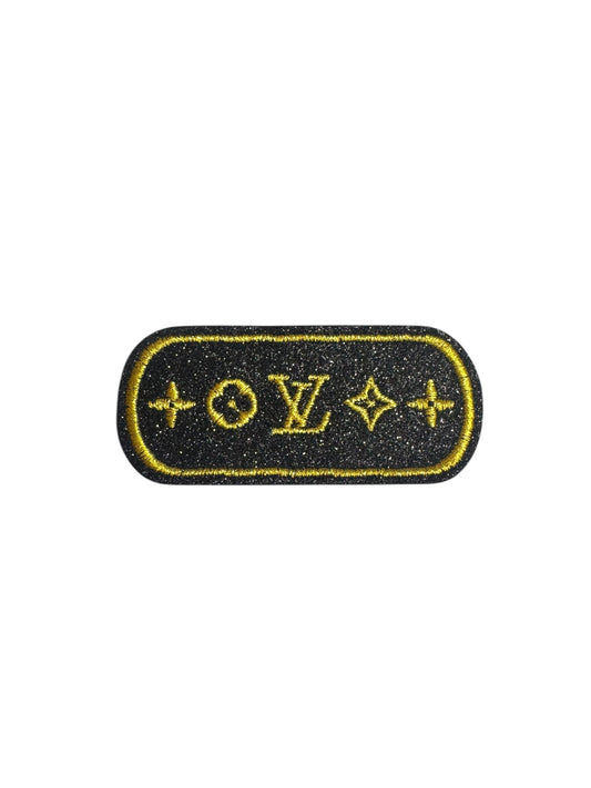 LV-INSPIRED ROUND EDGE  BLACK/GOLD SYMBOL & LOGO