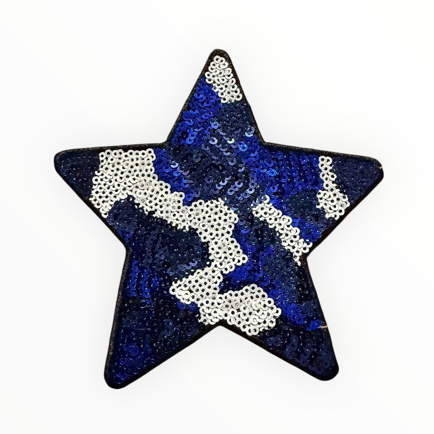 Navy camo star sequin patch