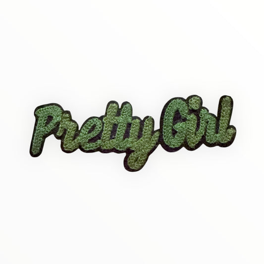 Pretty girl script green patch