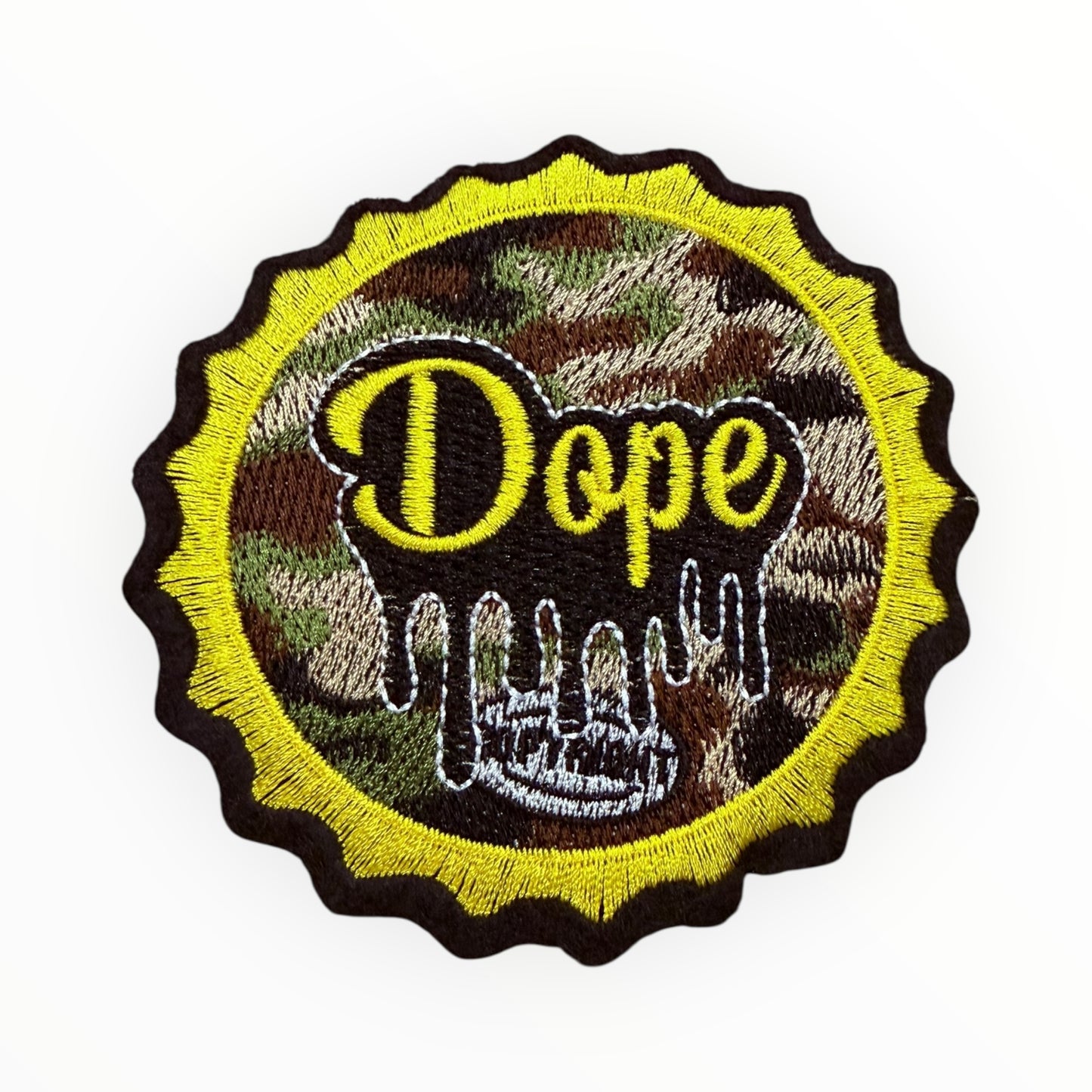 Camo “Dope” Bottle Cap Patch