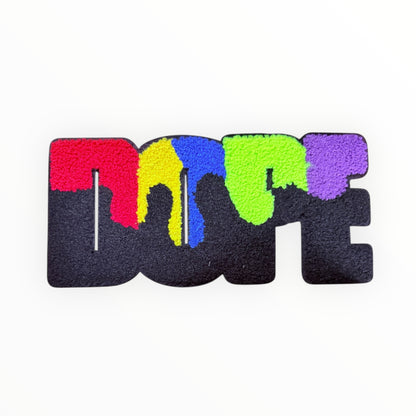 Dope drip chenille block patch