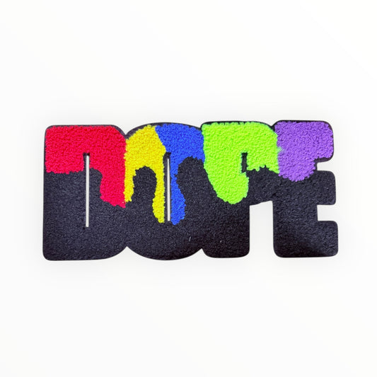 Dope drip chenille block patch
