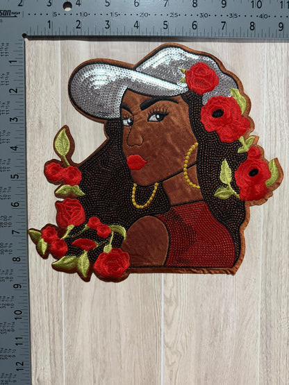 Bold Lady w/Silver hat beauty patch