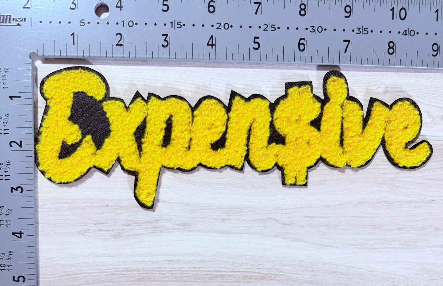Expensive chenille script patch