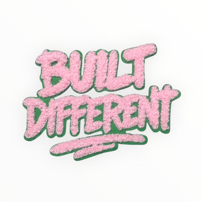 Built Different Chenille Patch (PINK & GREEN)