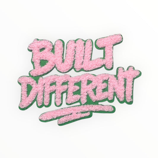 Built Different Chenille Patch (PINK & GREEN)
