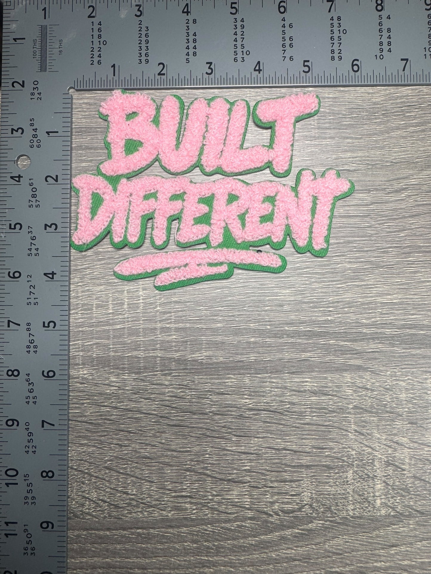 Built Different Chenille Patch (PINK & GREEN)