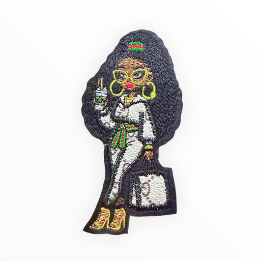 GG glam fashion girl patch small