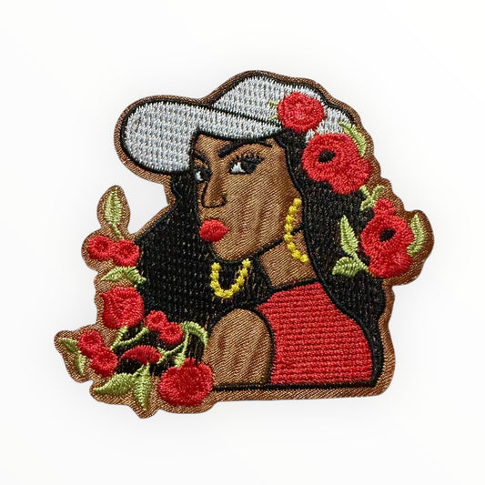 Bold Lady w/Silver hat beauty patch small