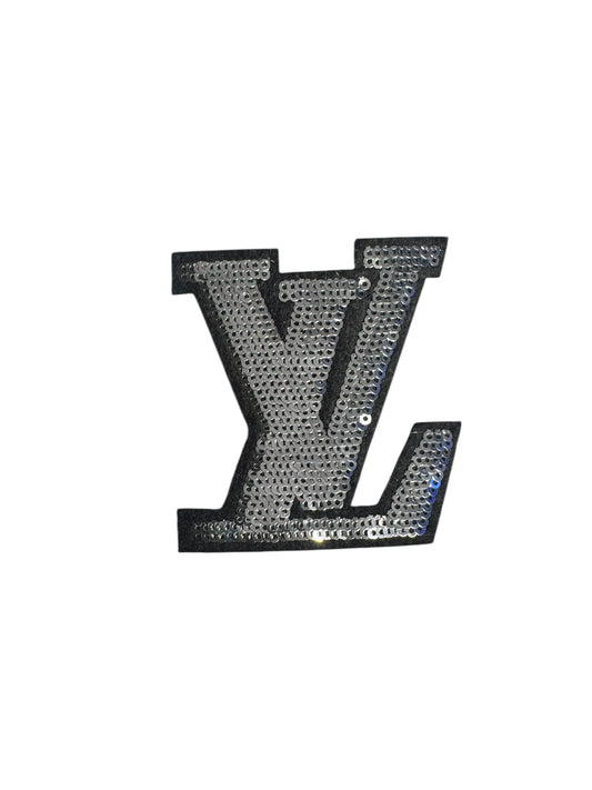 LV-INSPIRED SILVER SEQUIN LOGO LETTERS
