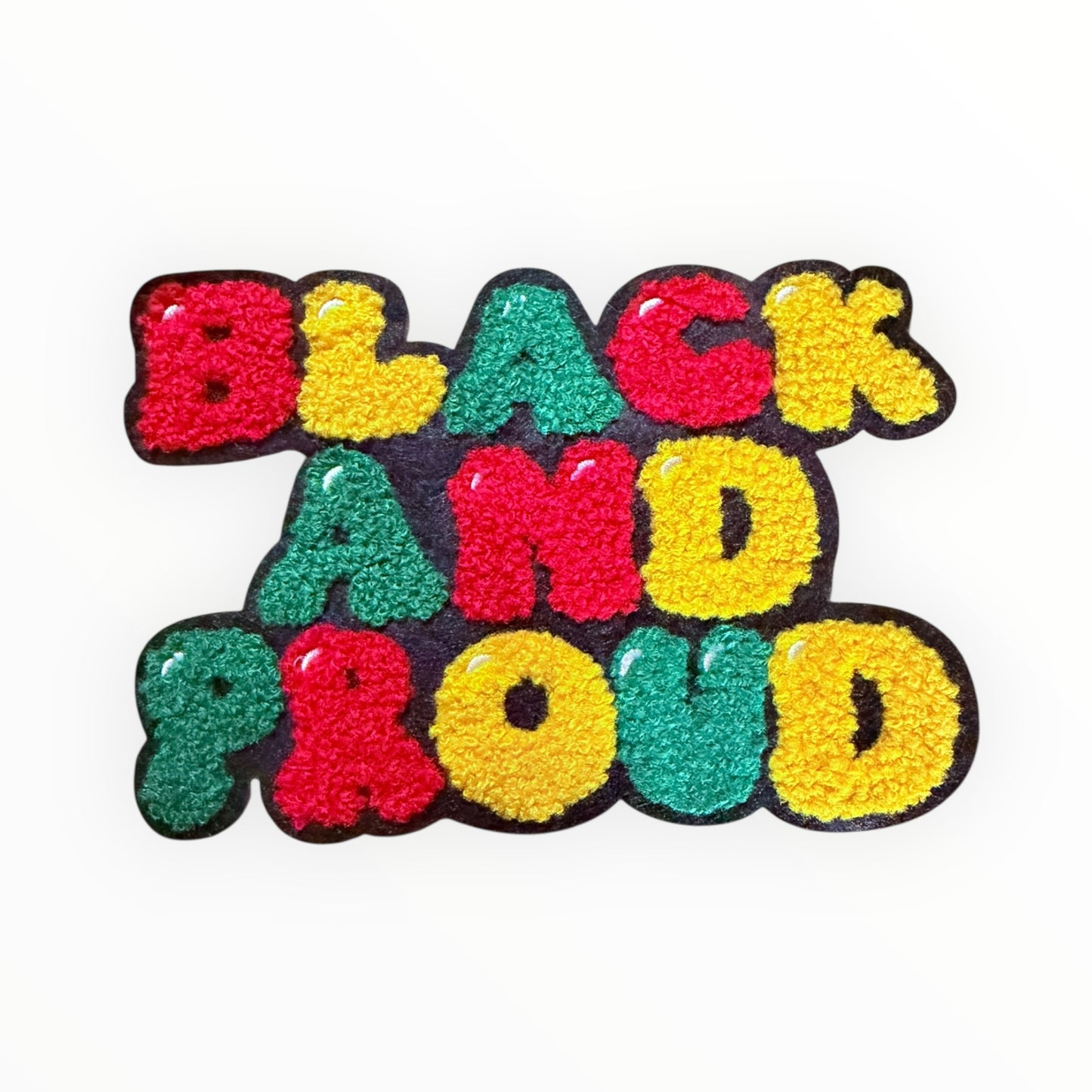 Black and proud chenille patch