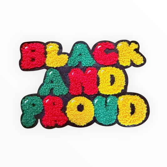 Black and proud chenille patch
